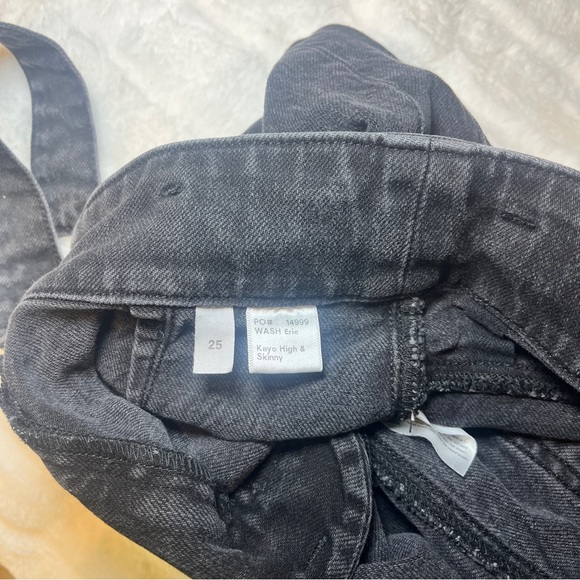 Reformation Kayo High Rise Black Wash Belted Ankle Chic Skinny Jeans SZ 25 - Picture 15 of 16